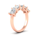Load image into Gallery viewer, princess-cut-five-stone-diamond-band-4-carat-in-rose-gold-fdwb8008prangle2-4.00ct-nl-rg