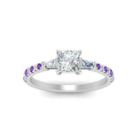 Load image into Gallery viewer, Delicate Antique Pave Princess Engagement Ring