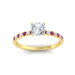 Load image into Gallery viewer, princess-cut-french-pave-pink-sapphire-engagement-ring-in-yellow-gold-FD11408PRRGSADRPIANGLE5-NL-YG_6e23b428-d6ac-45b3-84cf-cfa49674c1d5?v=1762849878