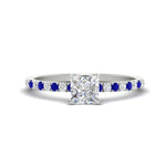 Load image into Gallery viewer, princess-cut-french-pave-sapphire-engagement-ring-in-white-gold-FD11408PRRGSABL-NL-WG_e6543393-0c08-4c3f-aaf6-60ae33a4144c?v=1762849877