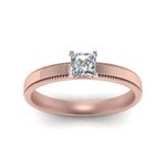 Load image into Gallery viewer, Single Stone Princess Cut Milgrain Engagement Ring