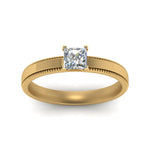 Load image into Gallery viewer, Single Stone Princess Cut Milgrain Engagement Ring