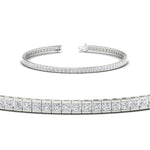 Load image into Gallery viewer, Princess Cut Half Bezel Tennis Bracelet