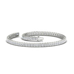 Load image into Gallery viewer, Princess Cut Half Bezel Tennis Bracelet