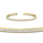 Load image into Gallery viewer, Princess Cut Half Bezel Tennis Bracelet
