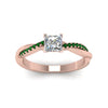 Load image into Gallery viewer, princess-cut-infinity-twist-diamond-engagement-ring-with-emerald-in-14K-rose-gold-FD8253PRRGEMGR-NL-RG