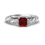 Load image into Gallery viewer, princess-cut-intertwined-ruby-engagement-ring-in-white-gold-FD9127PRRGRD-NL-WG-GS.jpg