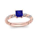 Load image into Gallery viewer, princess-cut-intertwined-sapphire-engagement-ring-in-rose-gold-FD9127PRRGBS-NL-RG-GS.jpg