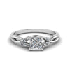 Load image into Gallery viewer, princess-cut-marquise-leaf-engagement-ring-with-in-14K-white-gold-FD8300PRR