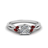 Load image into Gallery viewer, princess-cut-marquise-leaf-engagement-ring-with-ruby-in-14K-white-gold-FD8300PRR