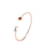 Load image into Gallery viewer, Princess Cut And Baguette Stacking Thin Ring