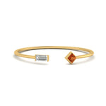 Load image into Gallery viewer, Princess Cut And Baguette Stacking Thin Ring