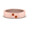 Load image into Gallery viewer, princess-cut-orange-sapphire-brush-finish-wedding-band-in-rose-gold-FDM10319GSAOR-NL-RG.jpg