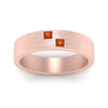 Load image into Gallery viewer, princess-cut-orange-sapphire-brush-finish-wedding-band-in-rose-gold-FDM10319GSAORANGLE5-NL-RG.jpg