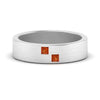 Load image into Gallery viewer, princess-cut-orange-sapphire-brush-finish-wedding-band-in-white-gold-FDM10319GSAOR-NL-WG.jpg