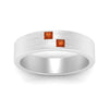 Load image into Gallery viewer, princess-cut-orange-sapphire-brush-finish-wedding-band-in-white-gold-FDM10319GSAORANGLE5-NL-WG.jpg