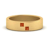 Load image into Gallery viewer, princess-cut-orange-sapphire-brush-finish-wedding-band-in-yellow-gold-FDM10319GSAOR-NL-YG.jpg