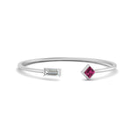 Load image into Gallery viewer, Princess Cut And Baguette Stacking Thin Ring