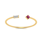 Load image into Gallery viewer, Princess Cut And Baguette Stacking Thin Ring