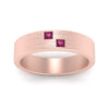 Load image into Gallery viewer, princess-cut-pink-sapphire-brush-finish-wedding-band-in-rose-gold-FDM10319GSADRPIANGLE5-NL-RG.jpg