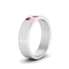 Load image into Gallery viewer, princess-cut-pink-sapphire-brush-finish-wedding-band-in-white-gold-FDM10319GSADRPIANGLE2-NL-WG.jpg