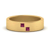 Load image into Gallery viewer, princess-cut-pink-sapphire-brush-finish-wedding-band-in-yellow-gold-FDM10319GSADRPI-NL-YG.jpg