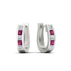 Load image into Gallery viewer, princess-cut-pink-sapphire-channel-set-hoops-earrings-white-gold-fdear1018gsadrpiangle1-nl-wg.jpg