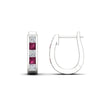 Load image into Gallery viewer, princess-cut-pink-sapphire-channel-set-hoops-earrings-white-gold-fdear1018gsadrpiangle3-nl-wg.jpg
