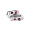 Load image into Gallery viewer, princess-cut-pink-sapphire-channel-set-hoops-earrings-white-gold-fdear1018gsadrpiangle4-nl-wg.jpg
