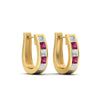 Load image into Gallery viewer, princess-cut-pink-sapphire-channel-set-hoops-earrings-in-yellow-gold-fdear1018gsadrpiangle5-nl-yg.jpg