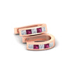 Load image into Gallery viewer, princess-cut-pink-sapphire-channel-set-hoops-earrings-rose-gold-fdear1018gsadrpiangle4-nl-rg.jpg