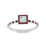 Load image into Gallery viewer, princess-cut-ruby-halo-petite-engagement-ring-in-white-gold-FD8523PRRGRUDRANGLE3-NL-WG