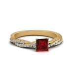 Load image into Gallery viewer, princess-cut-ruby-infinity-twist-ring-in-yellow-gold-FD8233PRRGRUDR-NL-YG-GS.jpg