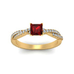 Load image into Gallery viewer, princess-cut-ruby-infinity-twist-ring-in-yellow-gold-FD8233PRRGRUDR-NL-YG-GS.jpg