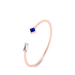 Load image into Gallery viewer, Princess Cut And Baguette Stacking Thin Ring