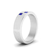 Load image into Gallery viewer, princess-cut-sapphire-brush-finish-wedding-band-in-white-gold-FDM10319GSABLANGLE2-NL-WG.jpg