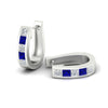 Load image into Gallery viewer, princess-cut-sapphire-channel-set-hoops-earrings-white-gold-fdear1018gsablangle7-nl-wg.jpg