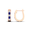 Load image into Gallery viewer, princess-cut-sapphire-channel-set-hoops-earrings-rose-gold-fdear1018gsablangle3-nl-rg.jpg