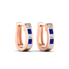 Load image into Gallery viewer, princess-cut-sapphire-channel-set-hoops-earrings-rose-gold-fdear1018gsablangle5-nl-rg.jpg