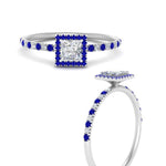 Load image into Gallery viewer, princess-cut-sapphire-halo-petite-engagement-ring-in-white-gold-FD8523PRRGSABLANGLE3-NL-WG