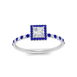 Load image into Gallery viewer, princess-cut-sapphire-halo-petite-engagement-ring-in-white-gold-FD8523PRRGSABLANGLE3-NL-WG