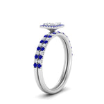 Load image into Gallery viewer, princess-cut-sapphire-halo-wedding-ring-set-in-white-gold-FD8523PRGSABL-NL-WG