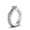 Load image into Gallery viewer, princess-cut-simple-diamond-twisted-vine-bridal-ring-sets-in-14K-white-gold-FD8233PR-NL-WG