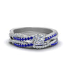 Load image into Gallery viewer, princess-cut-simple-diamond-twisted-vine-bridal-ring-sets-with-blue-sapphire-in-14K-white-gold-FD8233PRGSABL-NL-WG