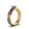 Load image into Gallery viewer, princess-cut-simple-diamond-twisted-vine-bridal-ring-sets-with-blue-sapphire-in-14K-yellow-gold-FD8233PRGSABL-NL-YG