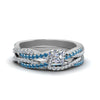 Load image into Gallery viewer, princess-cut-simple-diamond-twisted-vine-bridal-ring-sets-with-ice-blue-topaz-in-14K-white-gold-FD8233PRGICBLTO-NL-WG
