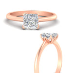 Load image into Gallery viewer, Princess Cut Cathedral Ring With Floral Head