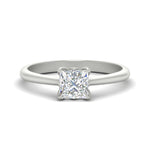 Load image into Gallery viewer, Princess Cut Cathedral Ring With Floral Head