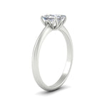 Load image into Gallery viewer, Princess Cut Cathedral Ring With Floral Head