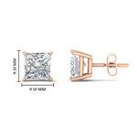 Load image into Gallery viewer, Princess Cut Diamond Stud Earring